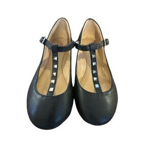 Girls‎ Black Studded T-Strap Ballet Flats Casual Dress Shoes